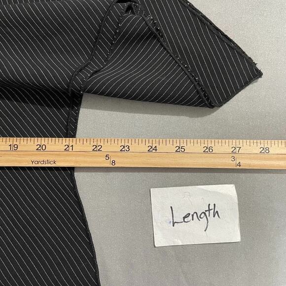 Vintage Y2K Asymmetrical Size 11 12 Black White Pinstripe Skirt Witchy Gothic - Picture 10 of 10